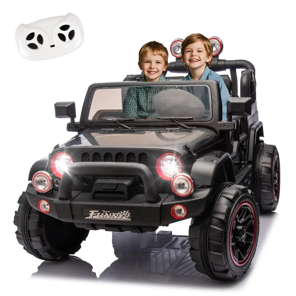 24V Kids Ride On Electric Car with Parent Remote Control, 20 Inch Seat, Rear Suspension, Trunk Storage, Bluetooth USB