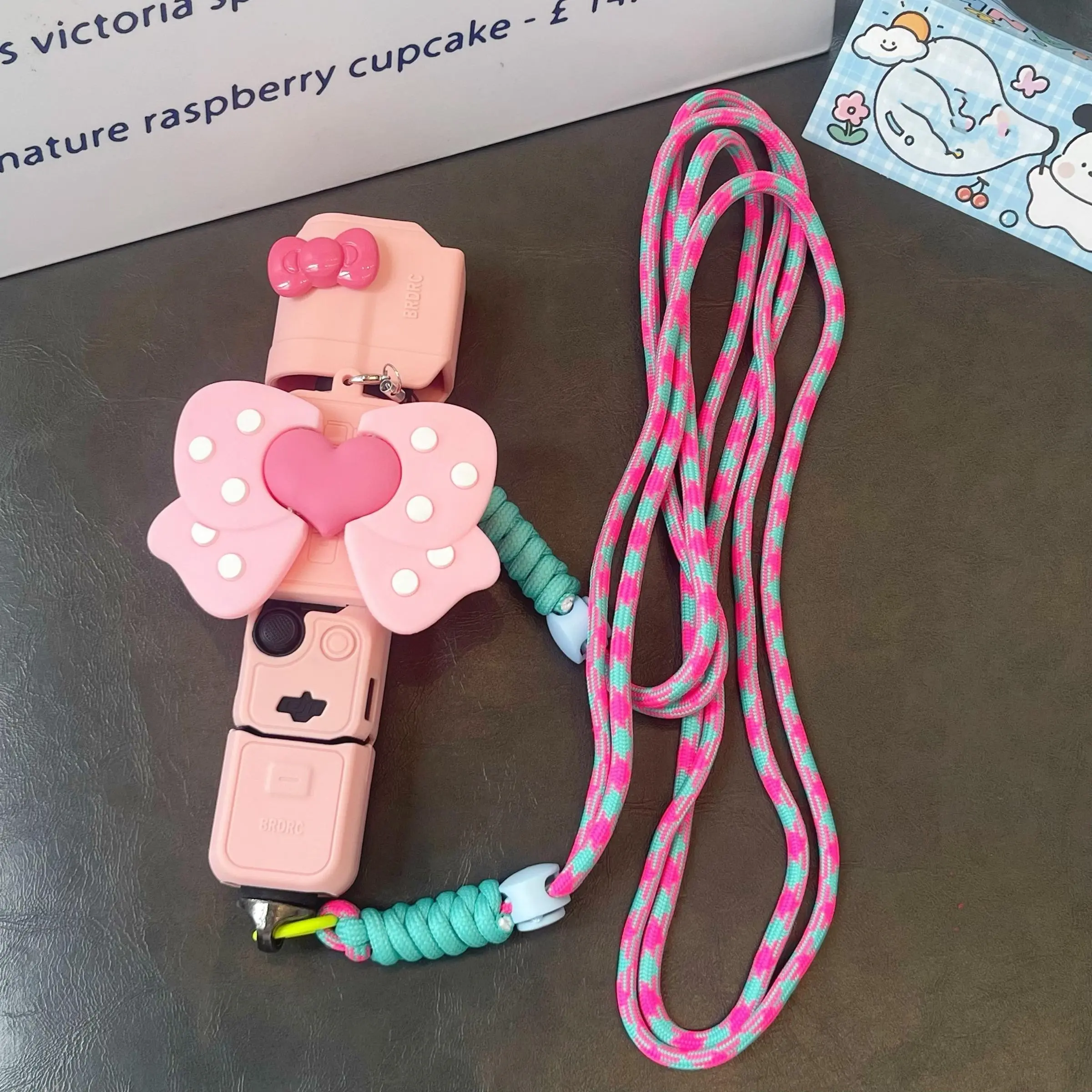 Luxury Cute Cartoon Silicone Camera Case, Handheld Tripod, Protective Shell for Dji Pocket 3/4, with Strap, Anti-Loss, Shockproof, Camera Accessory