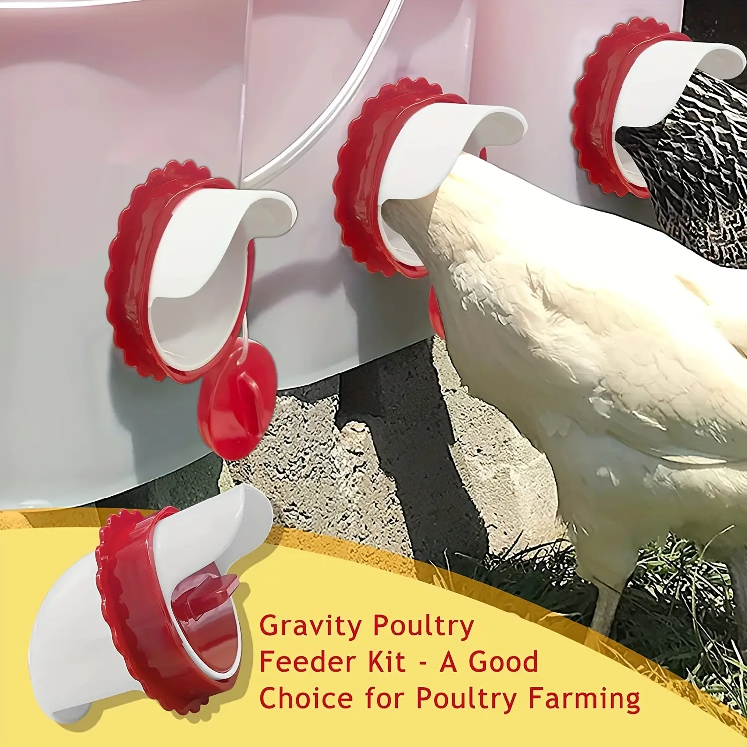 Automatic Gravity Chicken Feeder Bucket, Durable DIY Poultry Feed Dispenser, Easy-To-Use Pet Feeding Solution, Ideal for Home Farming