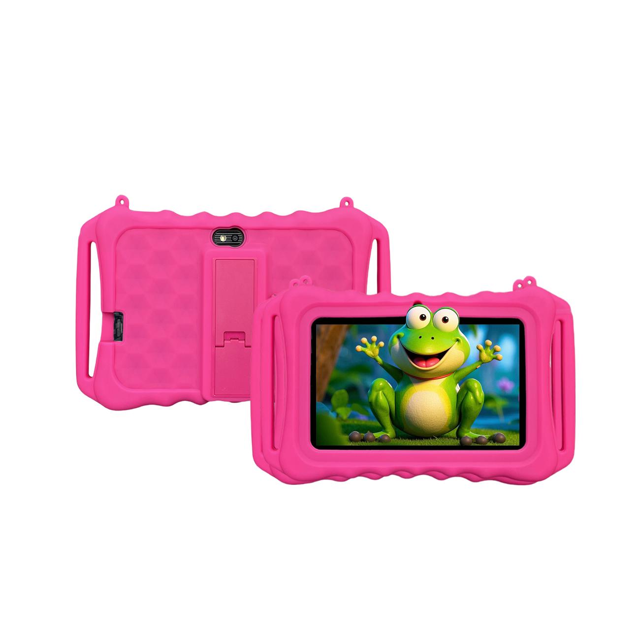 7 Inch Android Tablet, 1 Count Parental Control Learning Tablet with Shockproof Case, Dual Camera Tablet for Education, Best Gift, No Adapter