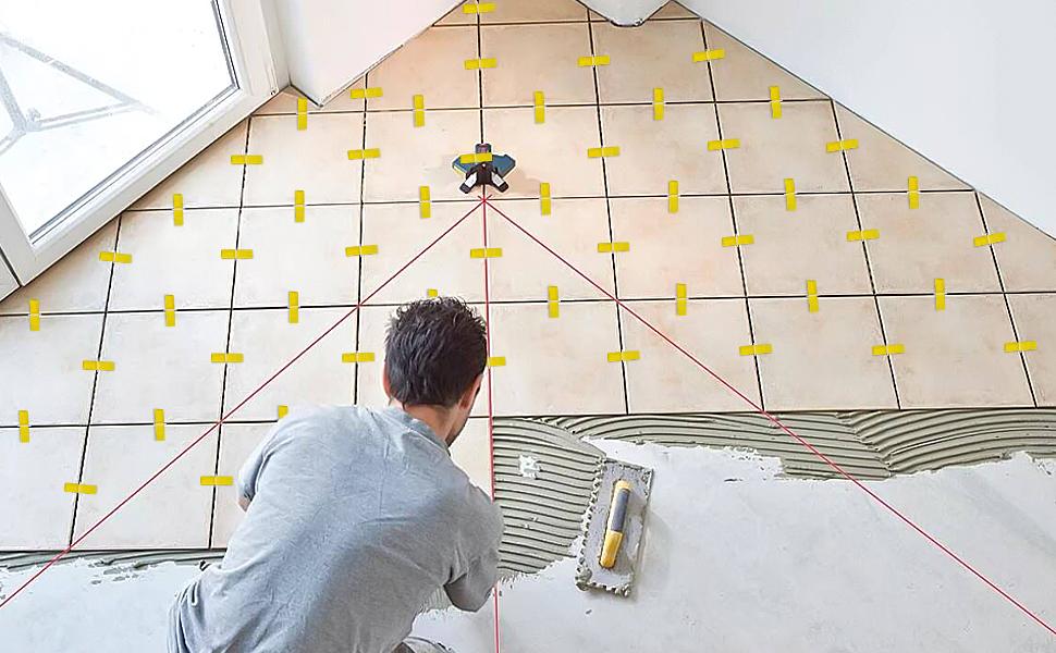 400 Pcs Reusable Tile Leveling System Wedges Kit for 1/8", 1/16", 1/32" Spacers - Tile Leveler Installation Tools for Perfect Tile Alignment(Red, 400)