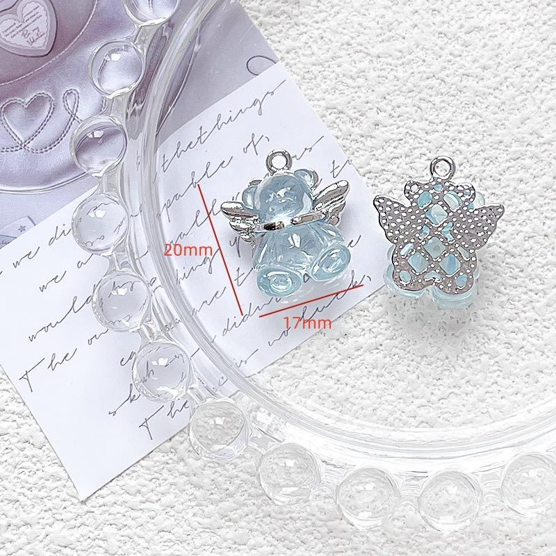 Alloy Sweet Jelly Color Bear Moon Butterfly Pendant DIY Handmade Jewelry Bracelet Necklace Bead Accessories