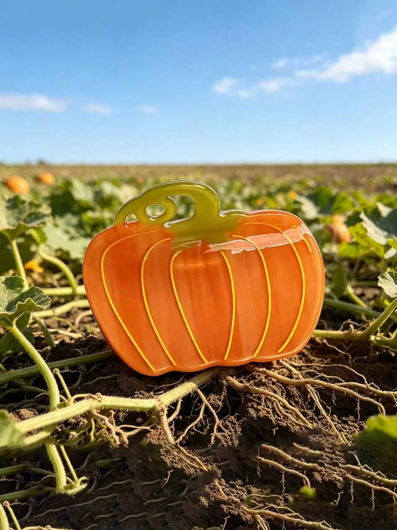 Cartoon Pumpkin Hair Claw Clip, Glossy Autumn Halloween Non-Slip Hair Accessory, Casual Party Hair Decor for Women and Girls