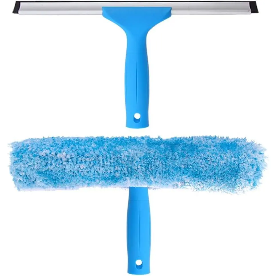 Professional Window Squeegee & Microfiber Window Scrubber, 14 inch