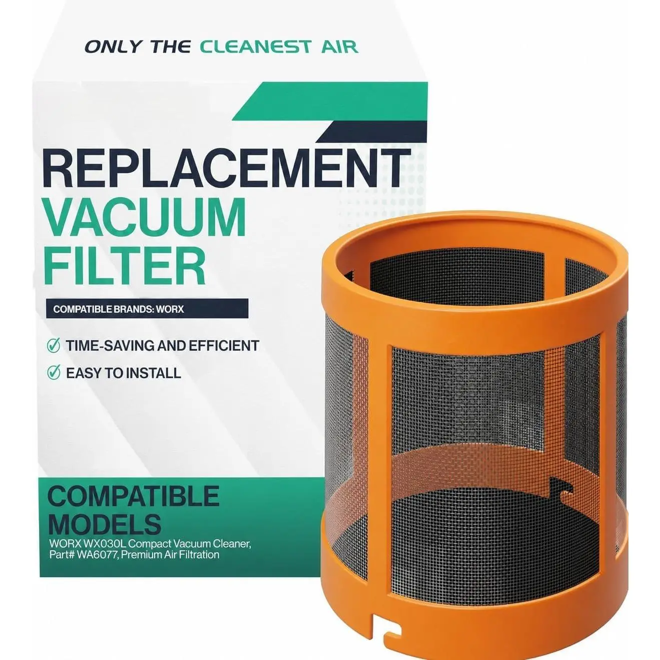 High-Efficiency  Filter Holder Compatible with WORX WX030L Compact Vacuum Cleaner, Part# WA6077, Easy Installation (1-Pack Filter Holder Only)