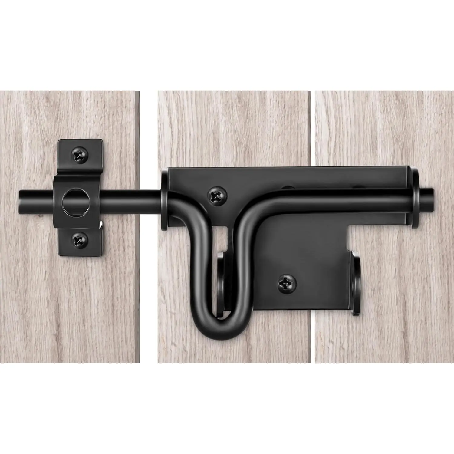 Slide Bolt Gate Latch with Padlock Hole, Heavy Duty Fence Slide Latches Outdoor Doors for Wooden Fence, Shed Door, Vinyl Door