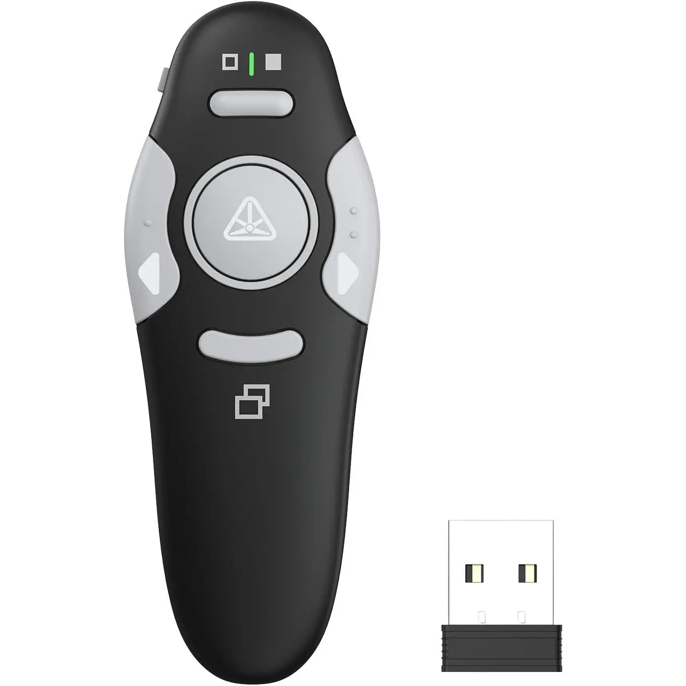 2-Pack RF 2.4GHz USB Presentation Clicker with Red Light Pointer for Teachers, Tutors, Public Speakers, 100m Long Range Control, Compatible with PowerPoint, Slides, Keynote, Projectors, Windows 2003/xp/vista/7/8/10+, Linux, Android