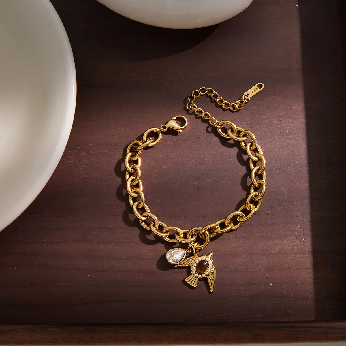 Stainless Steel Bird Bracelet for Women, Light Luxury Stacking Animal Jewelry, Fade-Resistant Design for Daily Wear, Bangle