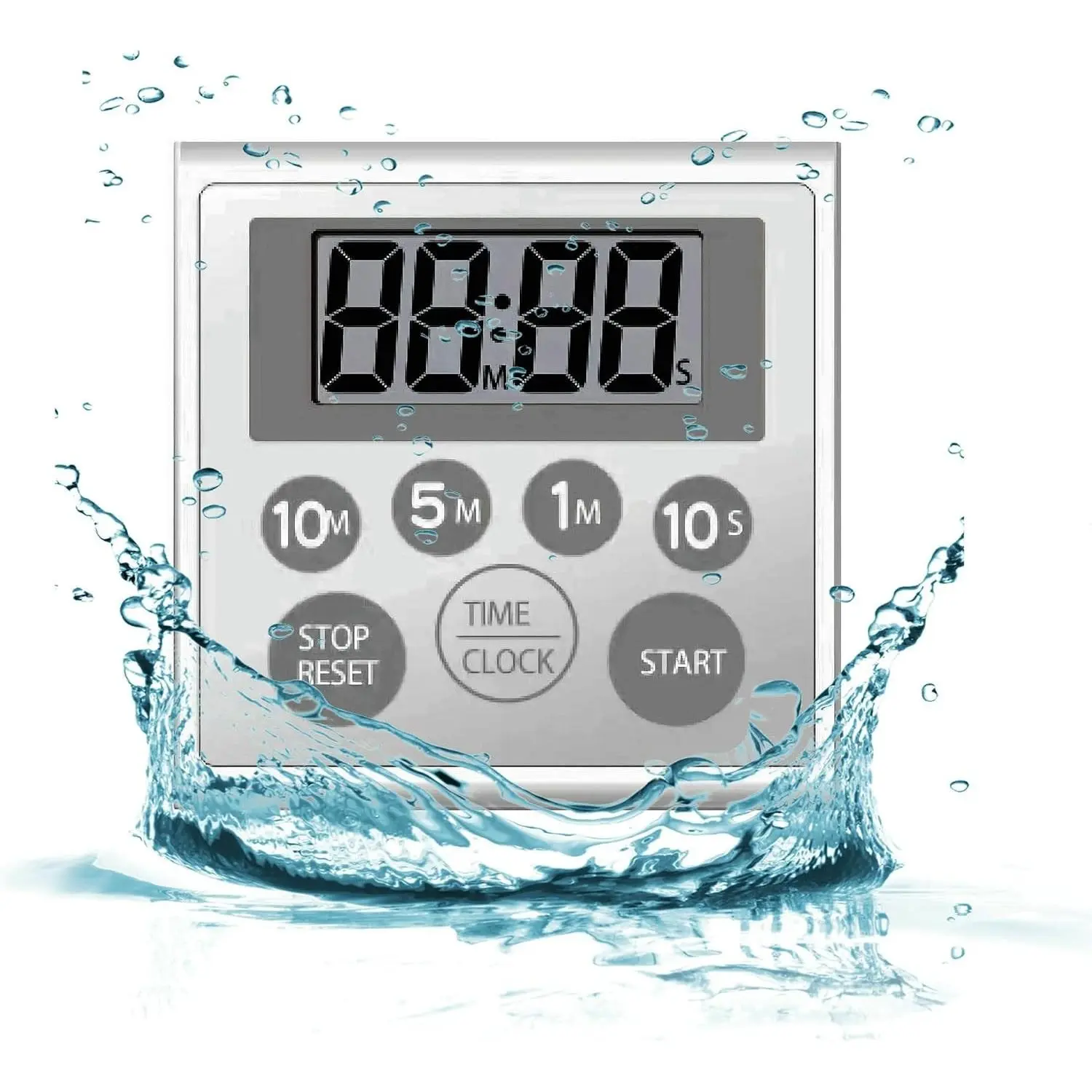 Digital Timer Waterproof Shower Clock Bathroom Kitchen Timer with Strong Magnet and Large LCD DisplayGift