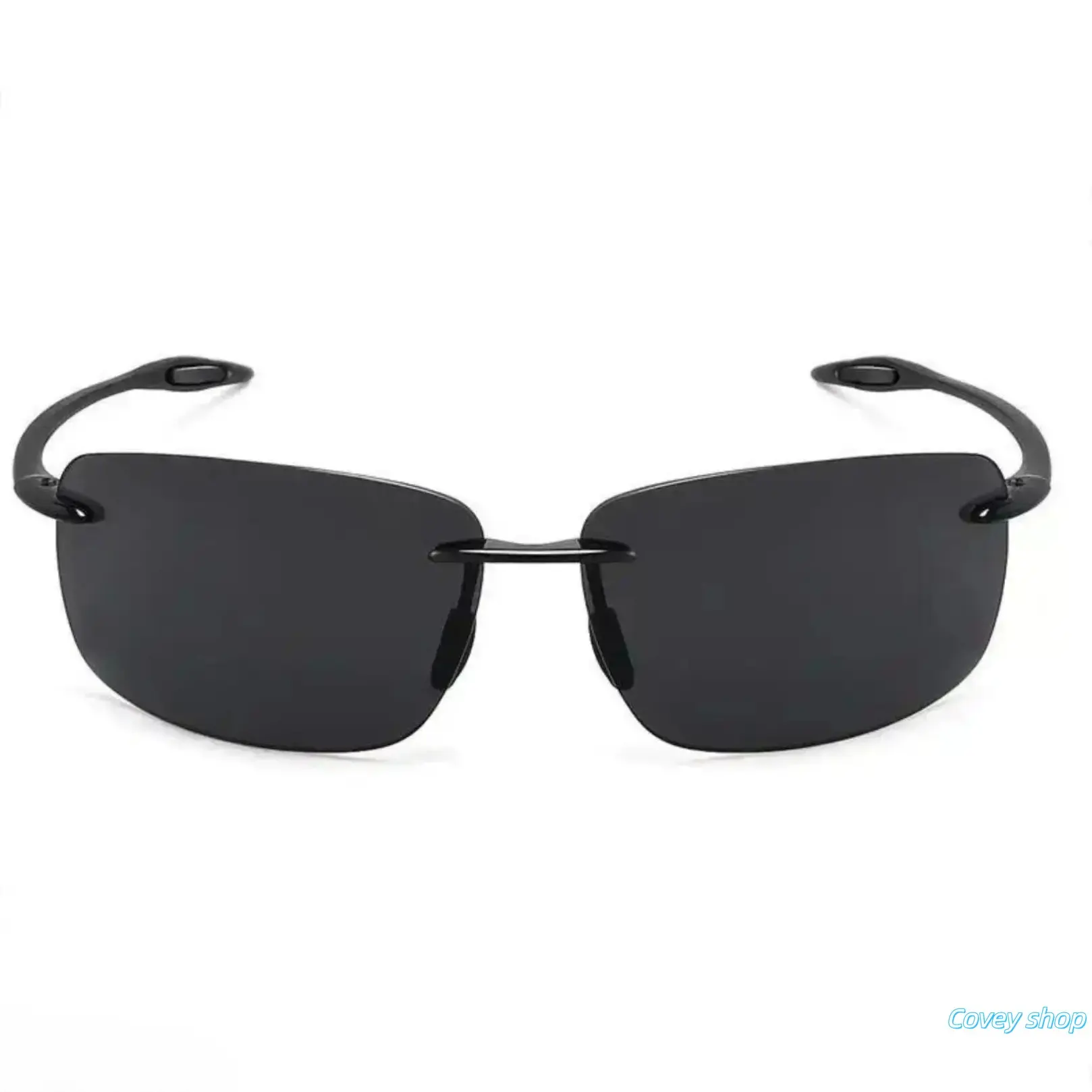 Men’s Ultralight Rimless Polarized Sunglasses - Hybrid Metal Frame Sports Eyewear, Windproof Practical Shades for Driving, Running Outdoor Activities