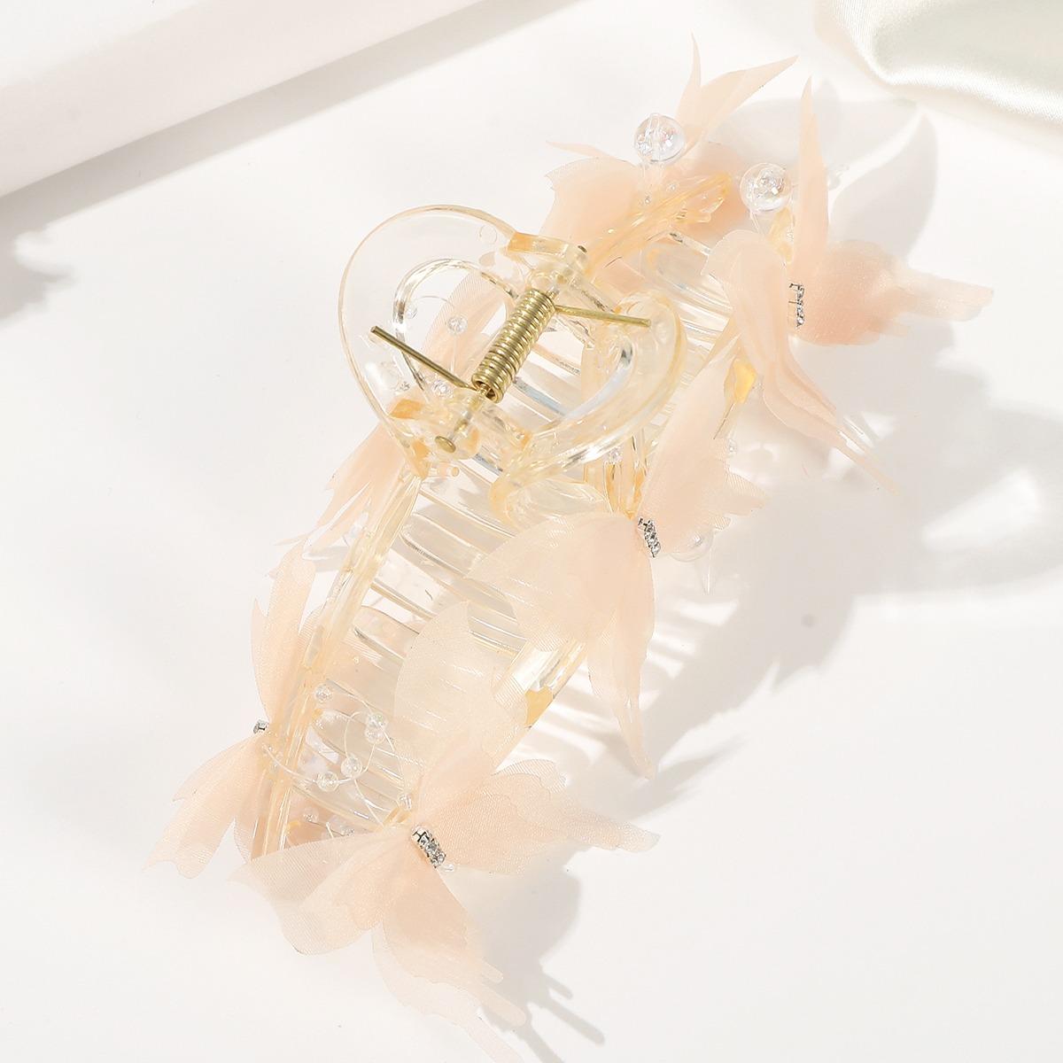 AWAYTR 3Pack Fashion Simulation Butterfly Hair Clips Women Elegant Rhinestone Bow Ponytail Clip Cute Crab Claw Hair Claw Clips Headdress Hair Accessories