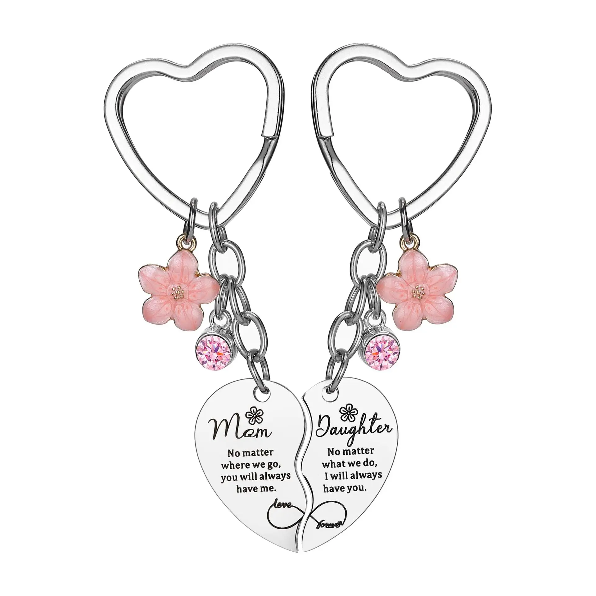 Mother Daughter Keychain for 4,Mother Big Sister Middle sister Little Sister Keychain for 4, Sweet Meaningful Gift for Mom for Mother's Day, Birthday, Christmas or Just Because