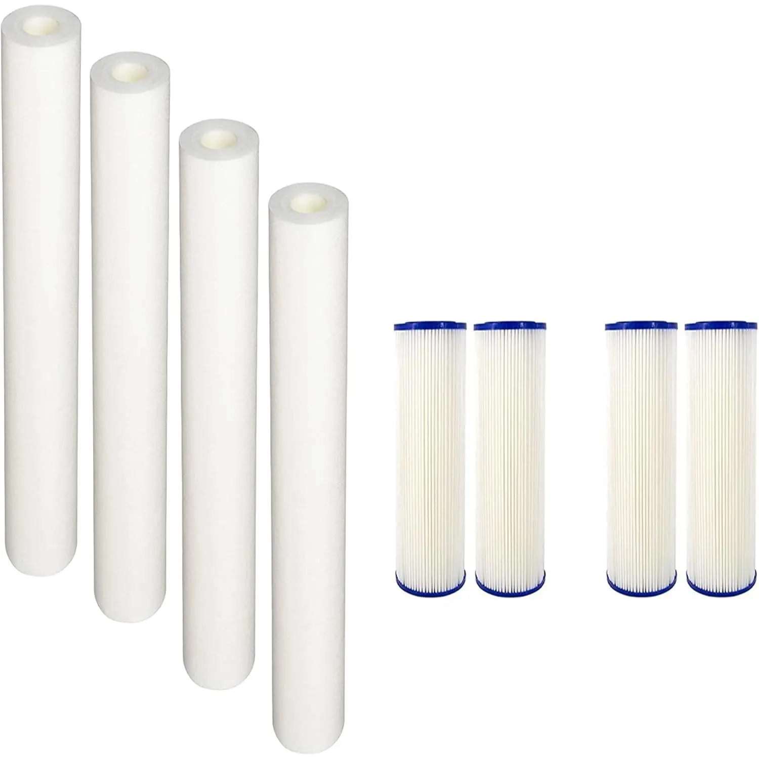 Whole House Water Filter Cartridges Compatible with EQ-304-20 and EQ-PFC.35 Models – Removes Bad Taste & Odor – Pre & Post Replacement Filter Set – 4 Pack