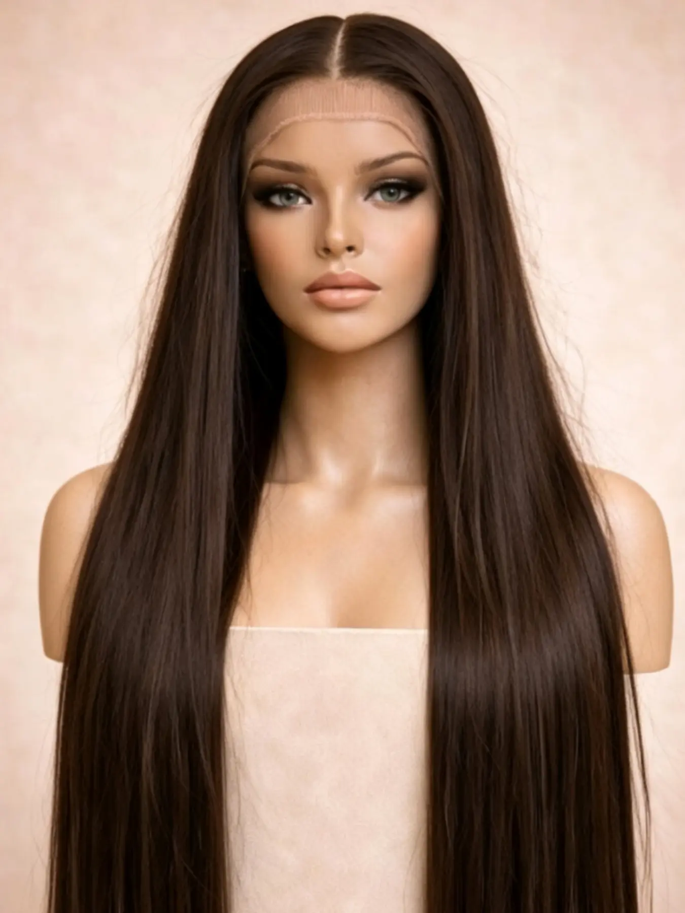 28-Inch Long Straight Wig, 180 Density Lace Front wig, Baby Hair Synthetic, Suitable for Women Daily Wear, All Seasons