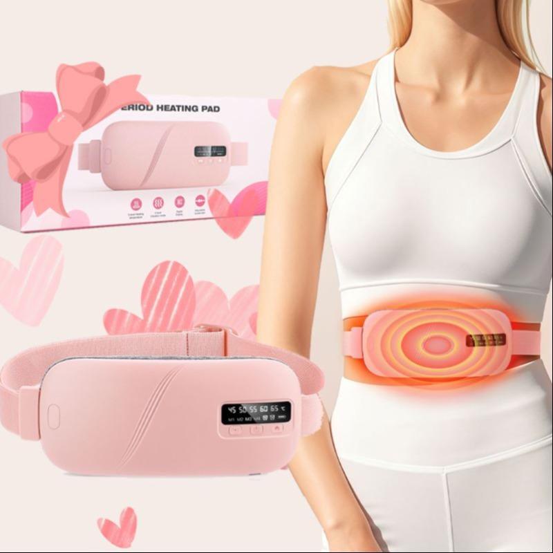 Menstrual Portable Heating Pad Waist Massager, 5-level Hot Compress & 4-level Vibration Waist Belt, Women's Personal Care Appliances for Home & Travel #GLOBAL PICKS