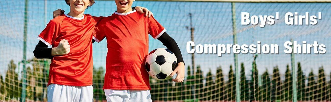 P-CPA010   Youth Compression Shirt Boys Long Sleeve Athletic Undershirt Kids Quick Dry Base Layer Tops for Football Baseball