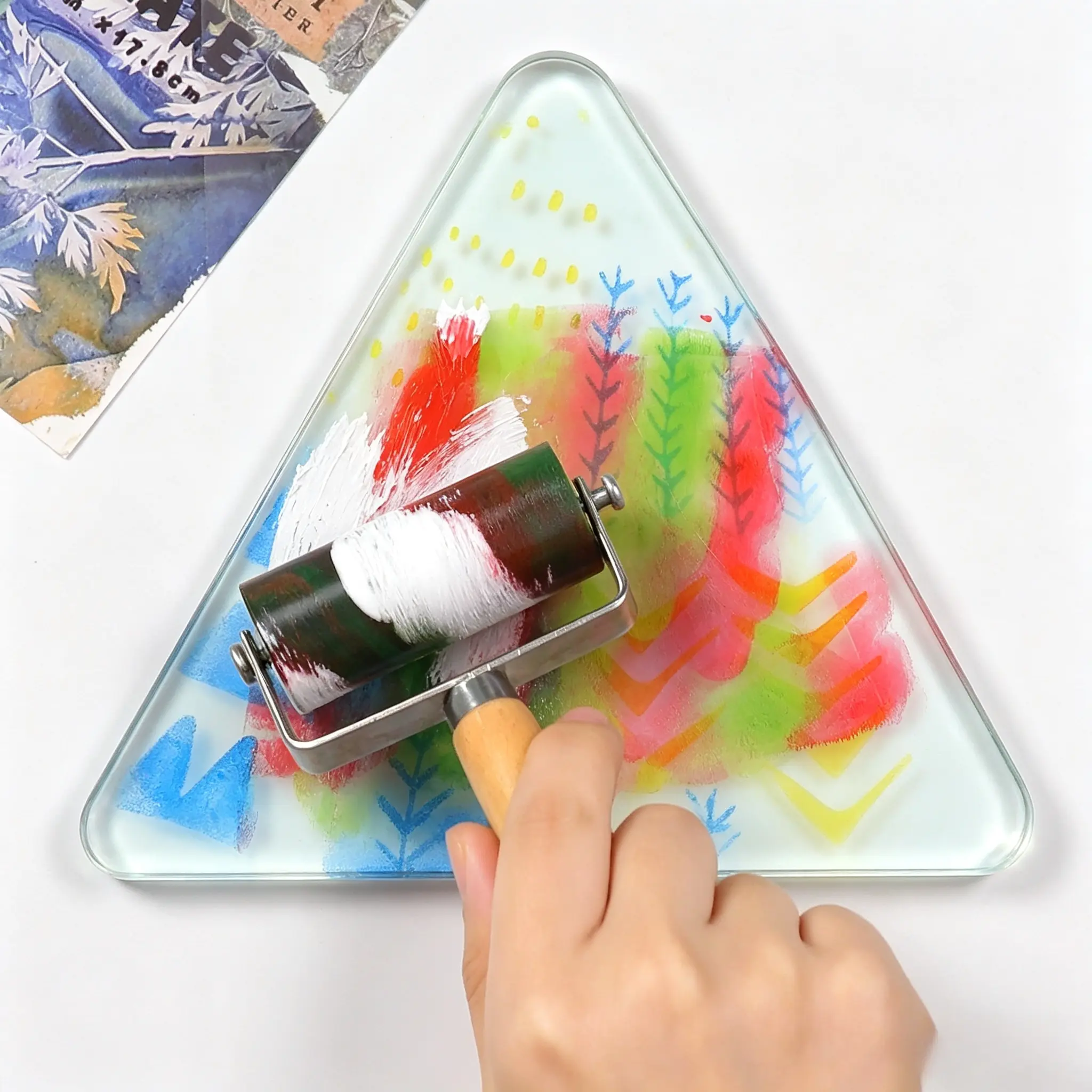 1 PC transparent gel plate, process printing tool, durable gel sheet reusable handicraft and art gel plate scrapbook, diary, home decoration - transparent, very suitable for card printing