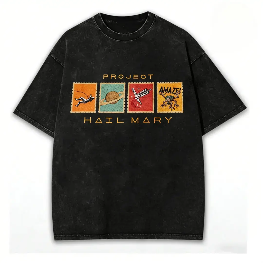 180g[100%cotton]Custom Erid Planet Project Hail Mary Embroidered Sweatshirt, Vintage Rocky Amaze T-shirt, Sci-fi Fantasy Bookish Sweater, Book Lovers Gift