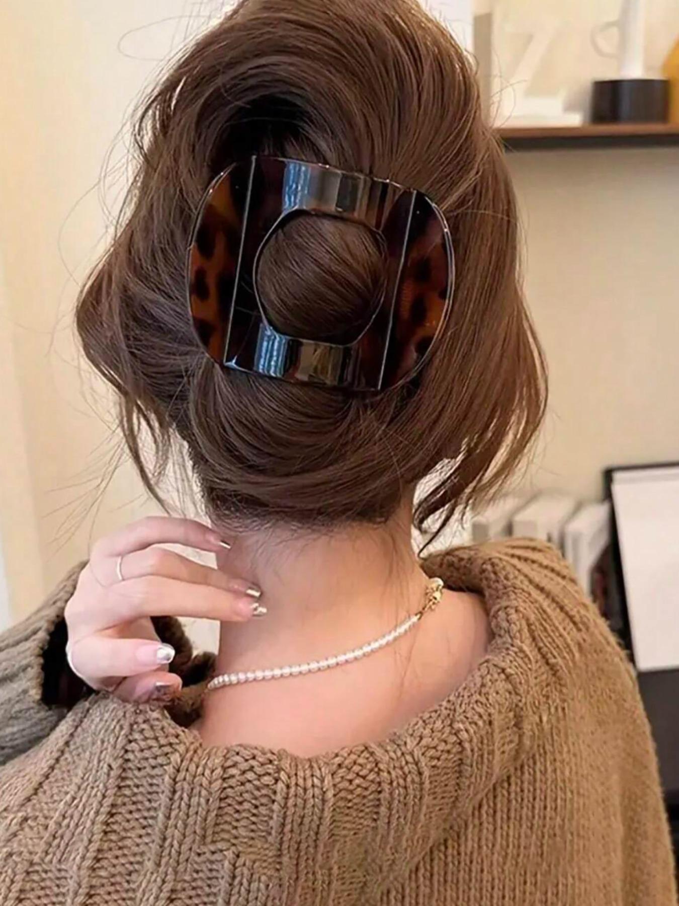 3-Piece Vintage Tortoiseshell Hair Clips, 10cm Flat Duckbill Claw Shark Clip, Casual All-Season Hair Accessories for Daily Use