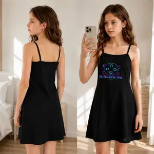 Girls Elite Level Fan Graphic Dress for Game Day and Match Day with Cool Controller Print Sleeveless A Line Design Perfect for Soccer Lovers and Team Spirit Events in Summer Trendy and Stylish Outfit for Daily Wear and Outdoor Fun Comfortable and Flo