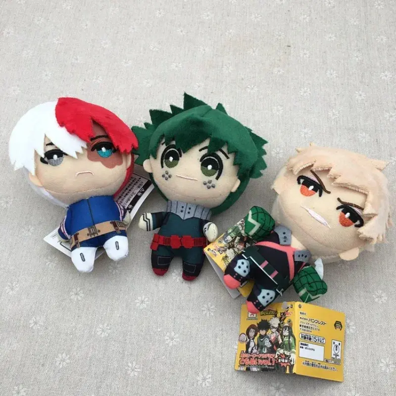 15CM My Heros Academias Anime Izuku Midoriya Katsuki Bakugou Shouto Todoroki Plush Toy Backpack Pendant Decoration Birthday Gift