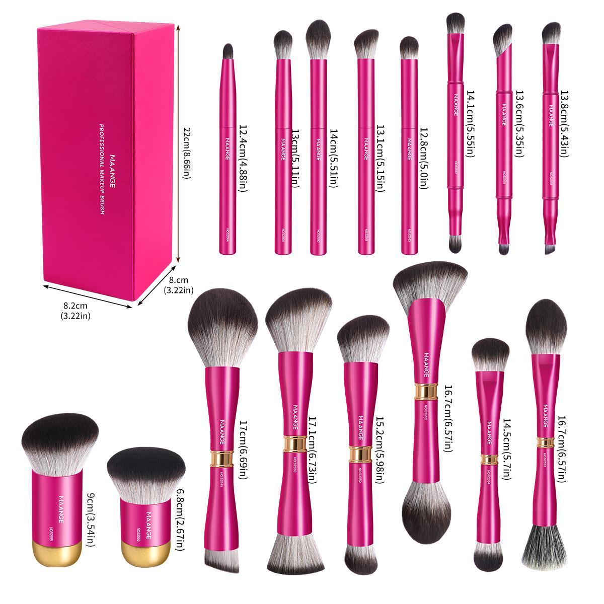 Maange Makeup Brush Set with Storage Box, 16pcs/set Professional Cosmetic Brushes with Soft Bristles, Makeup Tool for Women & Girls, Makeup Sets for Beginners,  Makeup Brushes Set, Brush Makeup Kit