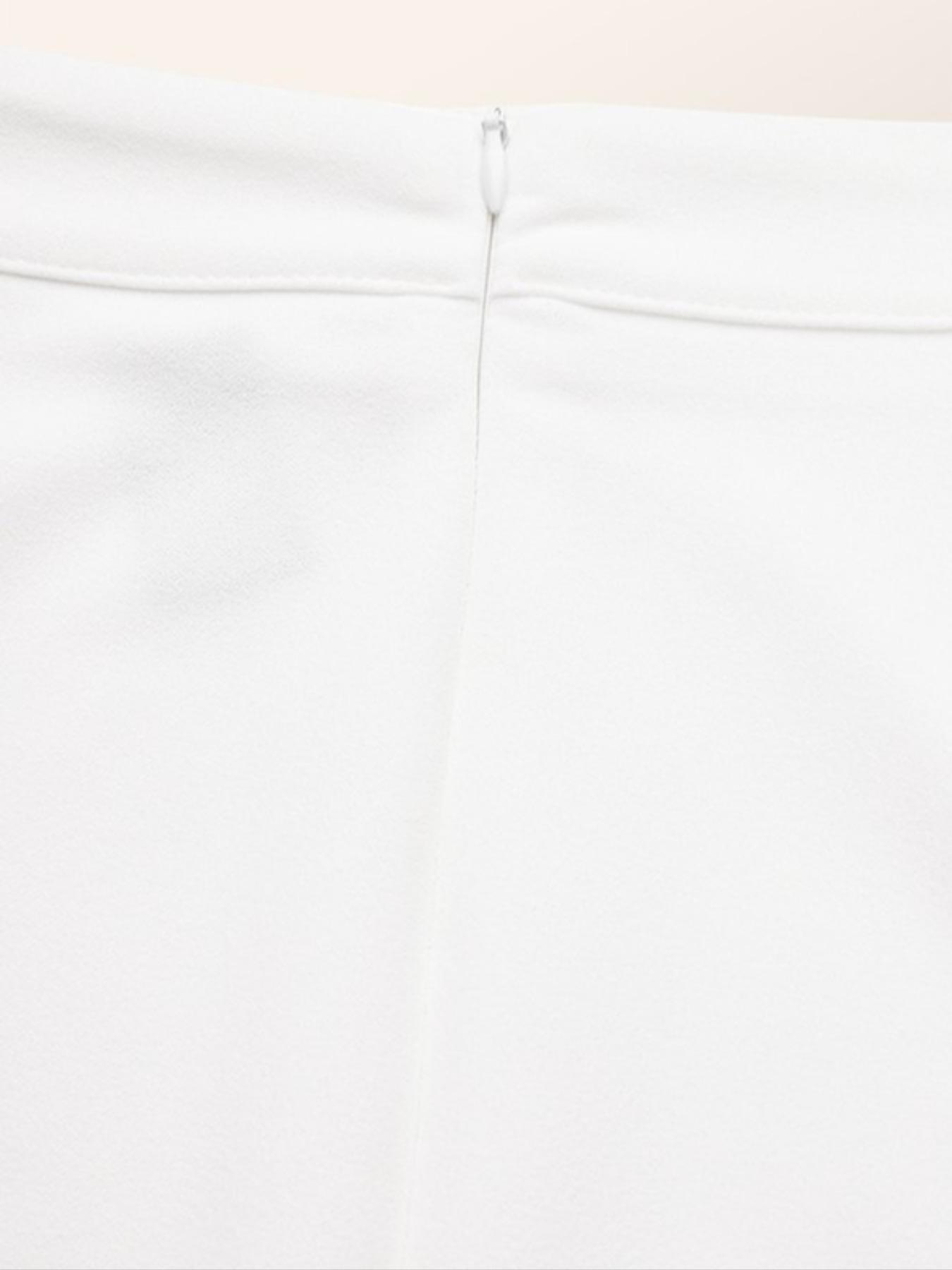 Women's Solid Color Woven Skirt, Fashion Casual Slim Zipper Back Midi Skirt for Daily Outdoor Wear, Ladies Bottoms for Summer