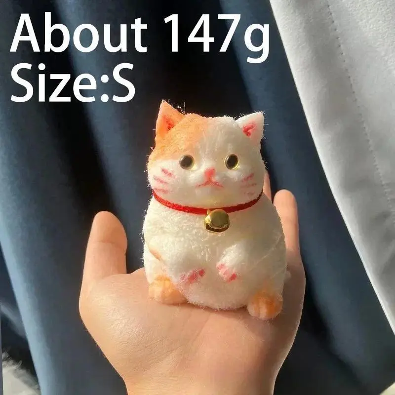 Cute Kawaii Cat Silicone Squishy Toy with Soft Texture, Stress & Anxiety Relief Desk Decor Figurine, Gift for Kids & Adults (Home Decor Statue)
