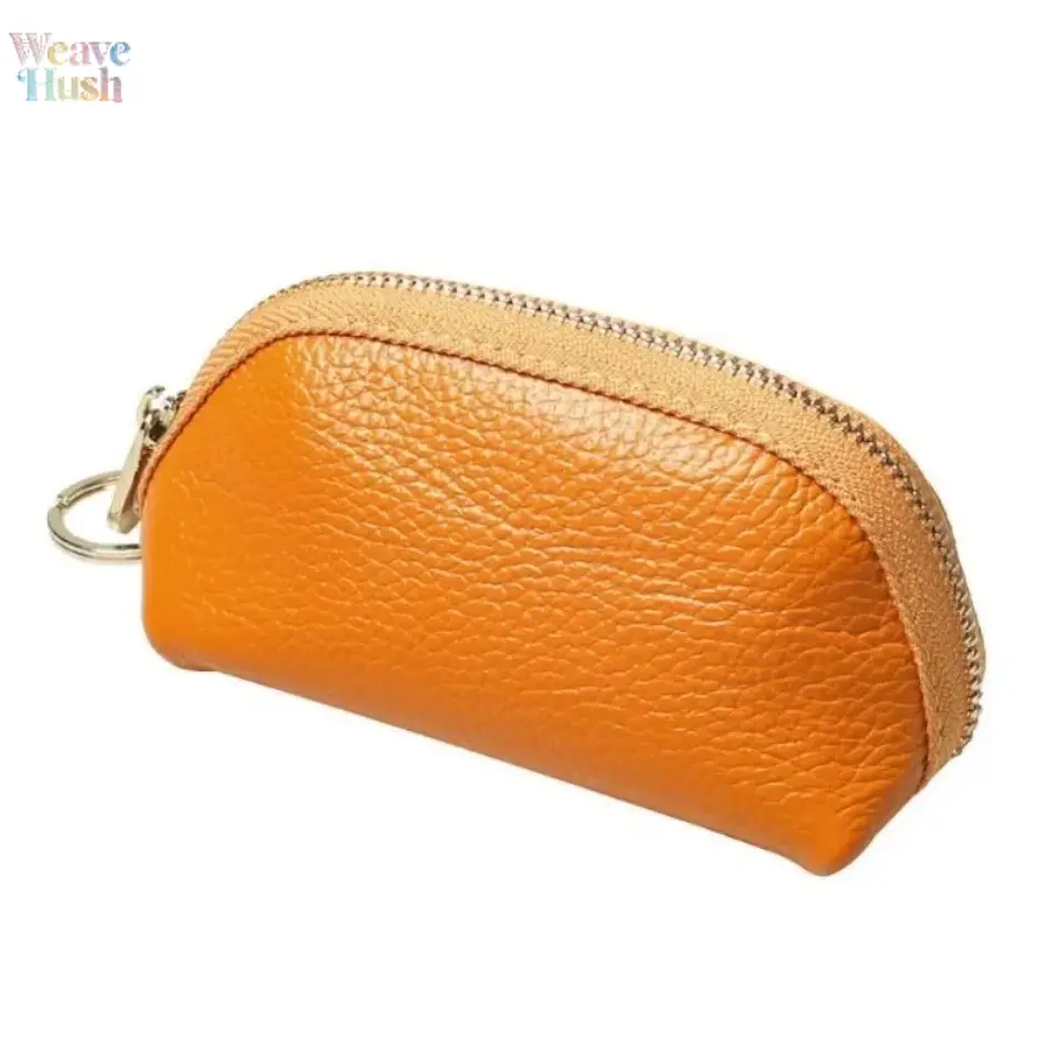 Unisex Soft Leather Car Key Case, Compact Minimalist Large Capacity Key Pouch, Universal Portable Key Holder for Auto & Household Keys, Daily Commute Outdoor Pocket Accessory