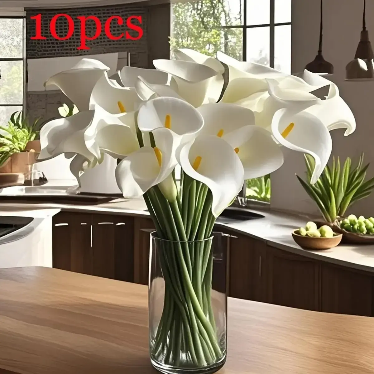 10 Pieces Calla Lily Artificial Flowers, Artificial Calla Lilies, PU-Touch Floral Bouquet for Weddings and Home Décor, Ideal for Mother's Day and Spring Arrangements, Decorative Faux Plastic Flowers, Artificial Flower Decoration