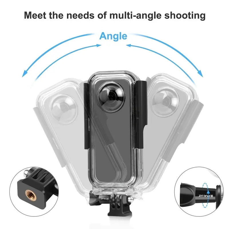 Professional 30M 98FT Dive Housing Case for Insta360 X3 Waterproof Underwater Shell with Spherical Optical Lens Double Lock Design and Silicone Lens Cap Perfect for Scuba Diving Snorkeling and Water Sports