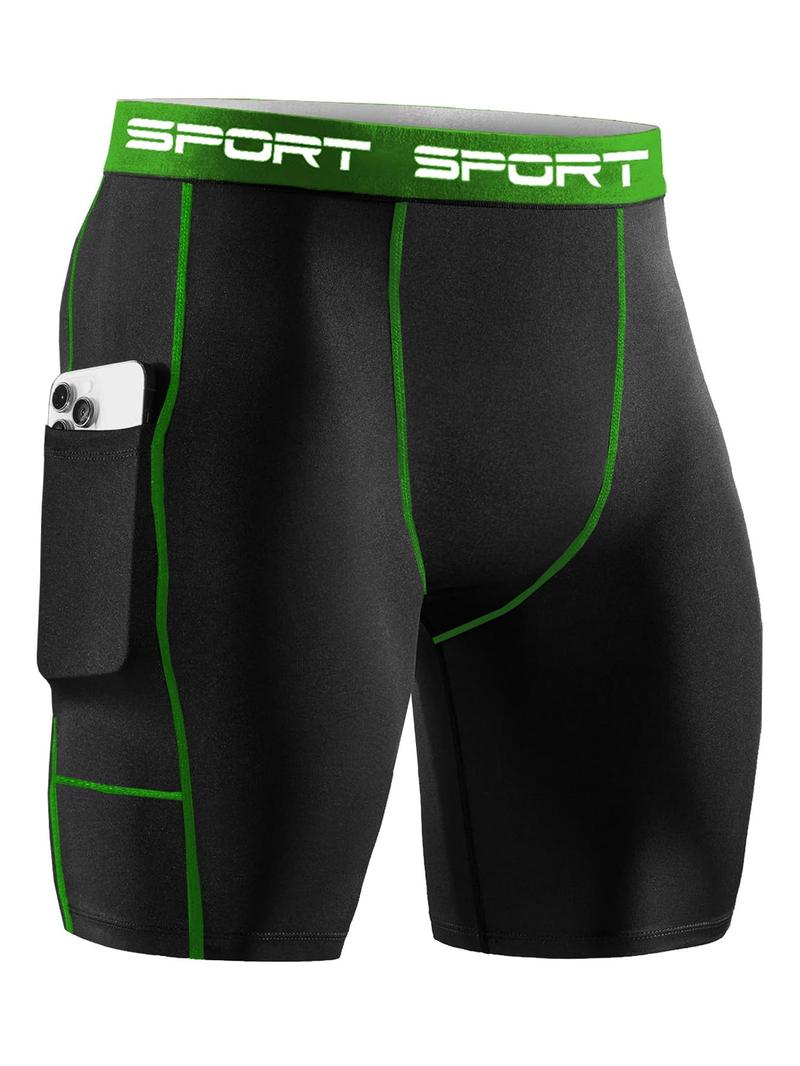 Men's Colorblock Sports Shorts, Breathable Comfortable Gym Shorts, Lightweight Sports Bottoms for Running & Basketball, Athletic Shorts