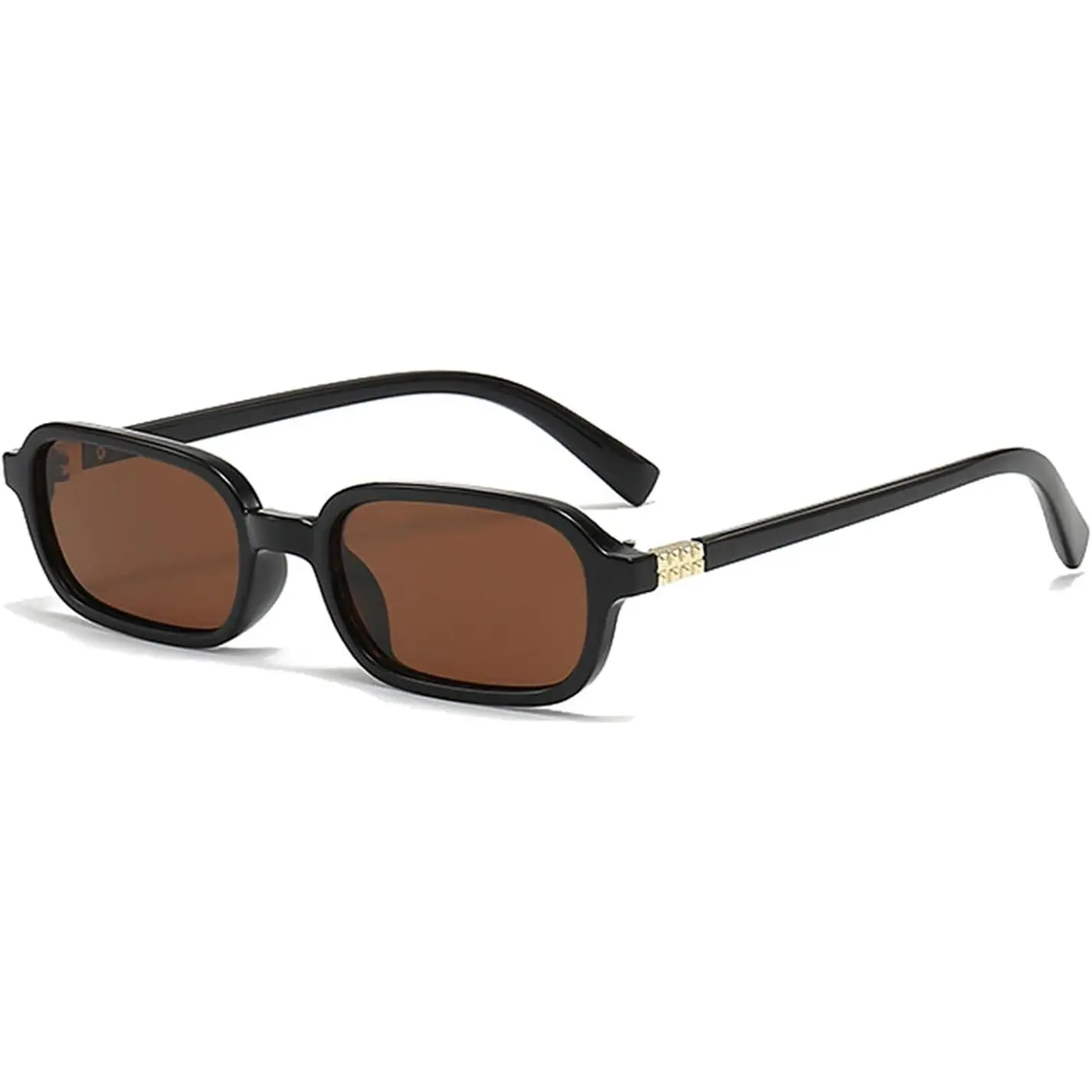 Trendy Retro 90s Rectangular Sunglasses for Women Rectangle Small Square Frame Cute Skinny Chic Cool Sunnies
