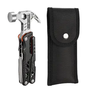 Outdoor multifunctional folding claw hammer pliers camping combination tool hammer stainless steel emergency car tool