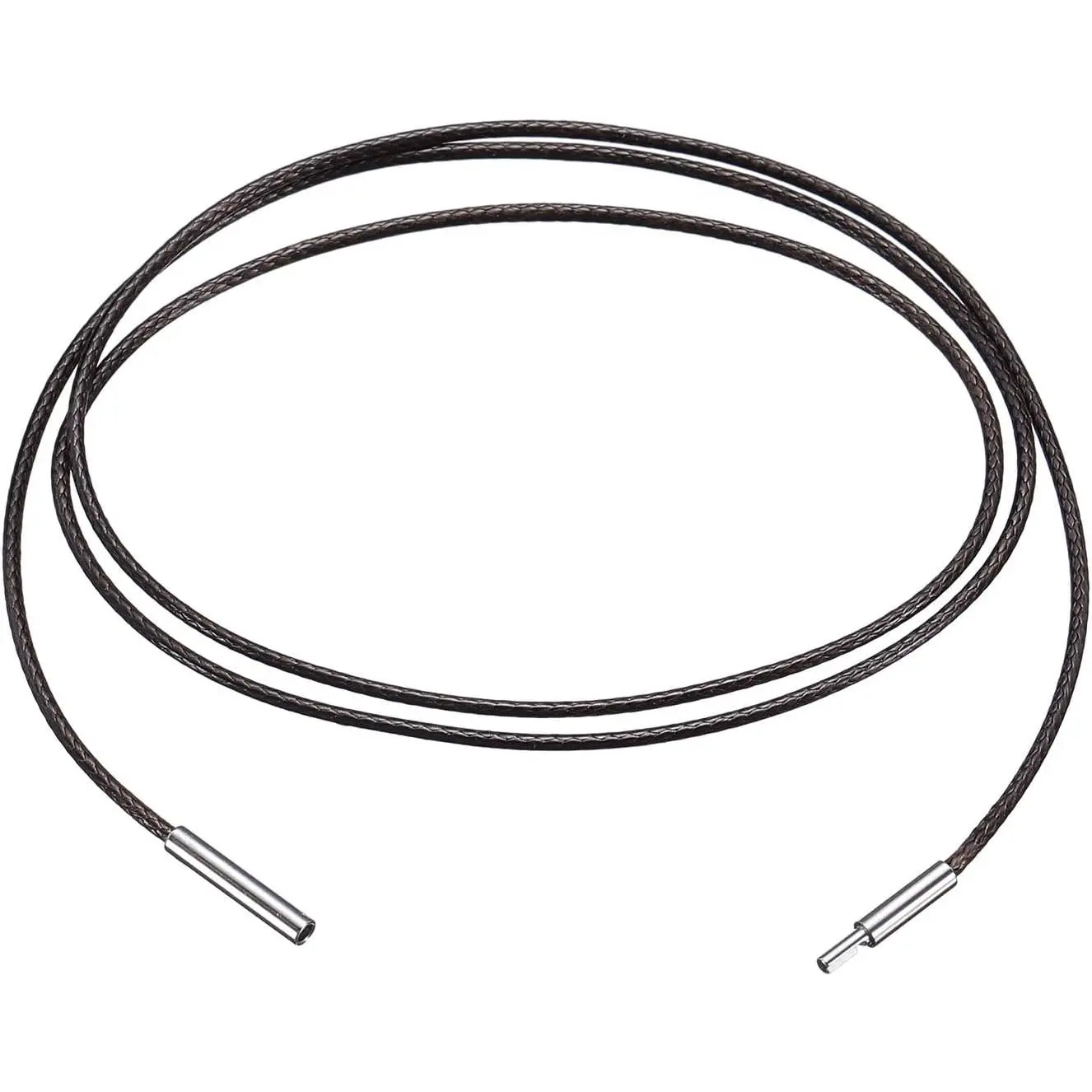 Leather Cord Necklace with Stainless Steel Clasp, Braided Wax Rope Chain for Pendant