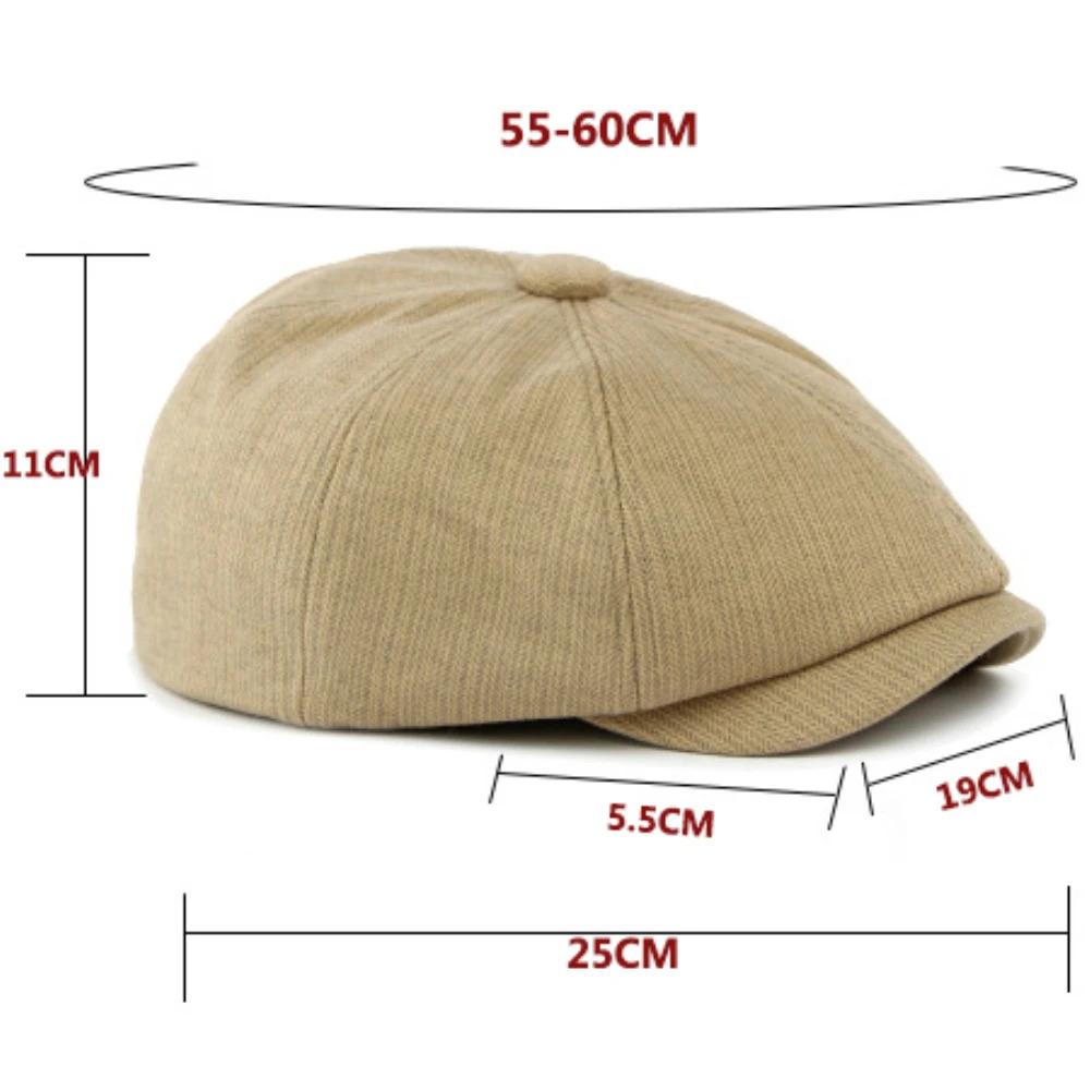 HT5032 Beret Cap New Spring Autumn Winter Men Women Cap Artist Painter Wool Beret Hat Male Female Adjustable Octagonal Beret Cap