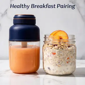 Portable USB Rechargeable Juicer Blender Cup Summer Essential Smoothie Maker with 300W Powerful Motor & 2000mAh Battery for On-the-Go Blending