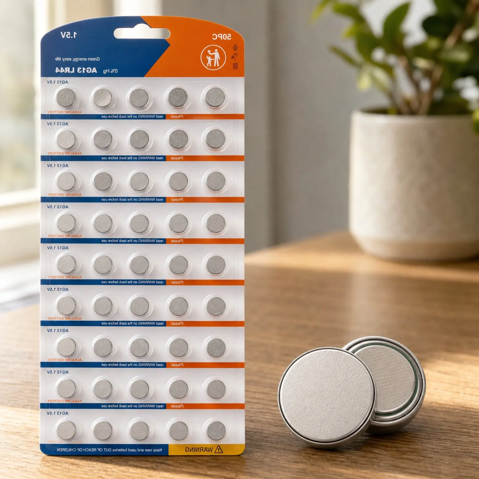 LR44 Batteries 50 Pack, 1.5V AG13 357 303 A76 SR44 Coin Button Batteries for Watch, Calculators, ThermometerGift
