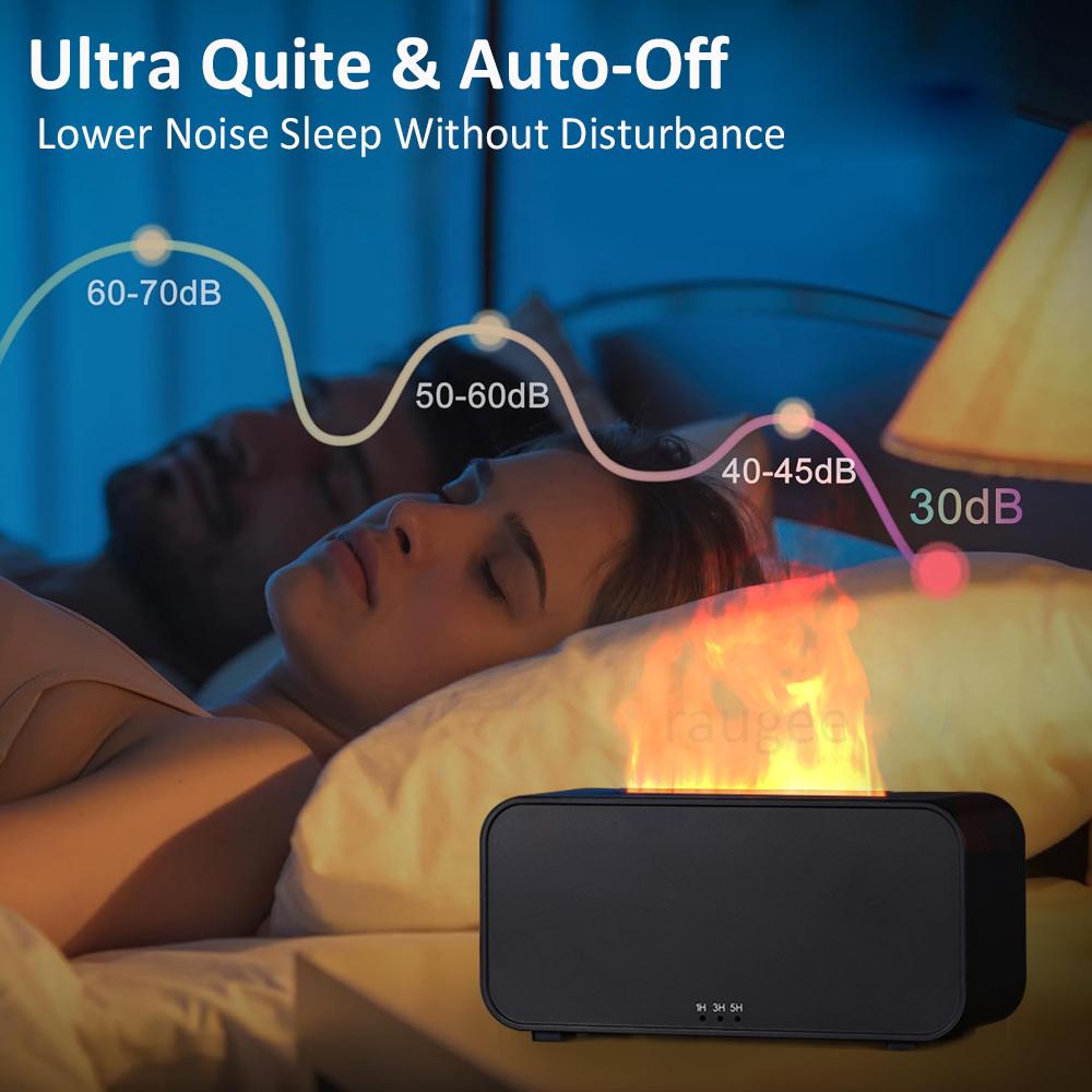 Flame Humidifier & Essential Oil Diffuser, Mini LED Flame Effect Air Humidifier, Ultrasonic Aromatherapy Diffuser for Home, Bedroom, Office