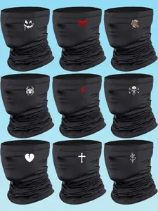 9Pcs Neck Gaiter Bandana Face Mask Summer UV Protection Cooling Breathable Face Mask Neck Scarf Balaclava for Men Women
