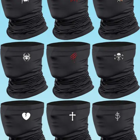9Pcs Neck Gaiter Bandana Face Mask Summer UV Protection Cooling Breathable Face Mask Neck Scarf Balaclava for Men Women