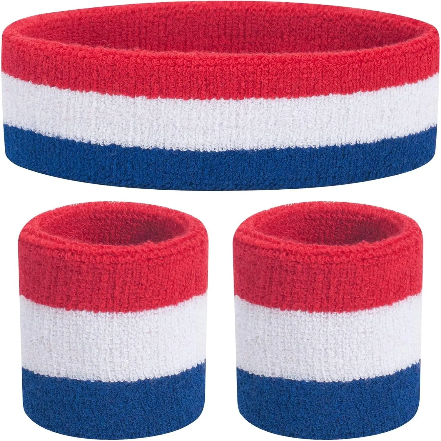Kids Sweatbands Toddler Headband Wristband Set - Athletic Cotton Baby Sweat Band for Kids Youth Baby (1 Headband + 2 Wristbands)