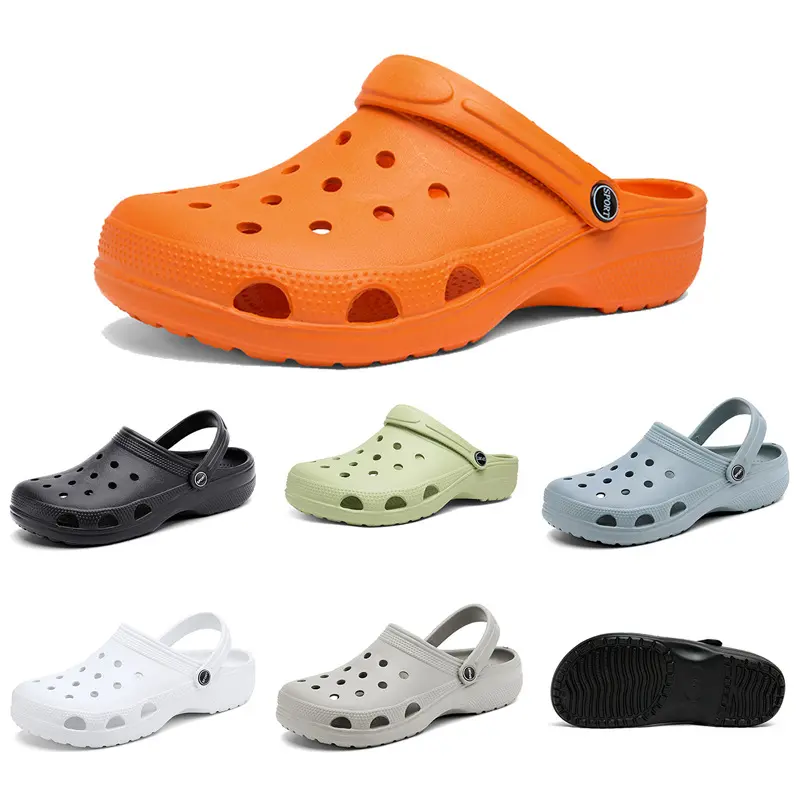 Unisex Casual EVA Clogs, Solid Color Closed-Toe Garden Slippers, Lightweight Breathable Shoes for Summer Beach Wear, Breathable Lightweight Clogs, Comfortable Slippers