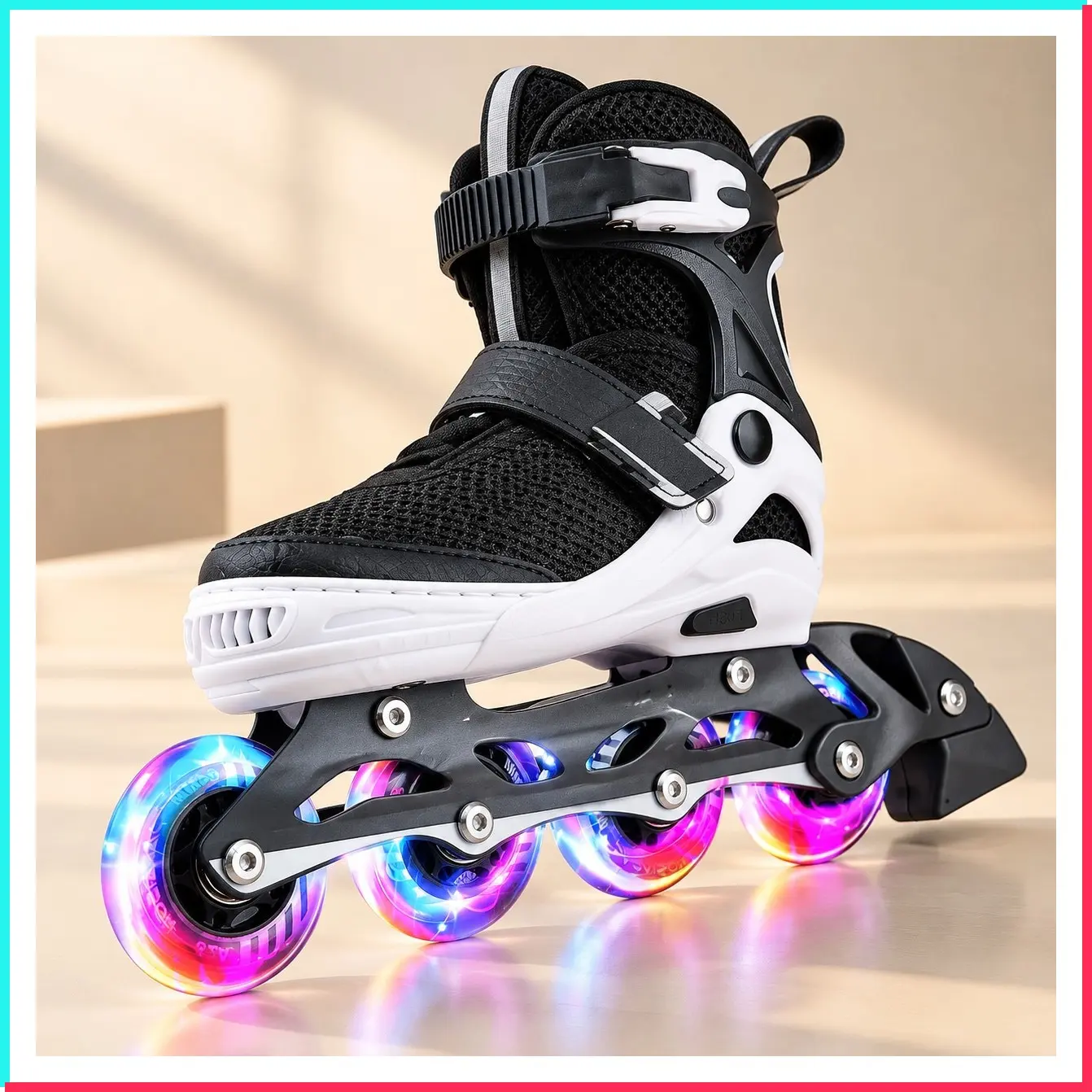 Adjustable Inline Skates with Full Light Up Wheels for Kids and Adults, Outdoor Roller Skates for Girls, Boys, Men and Women