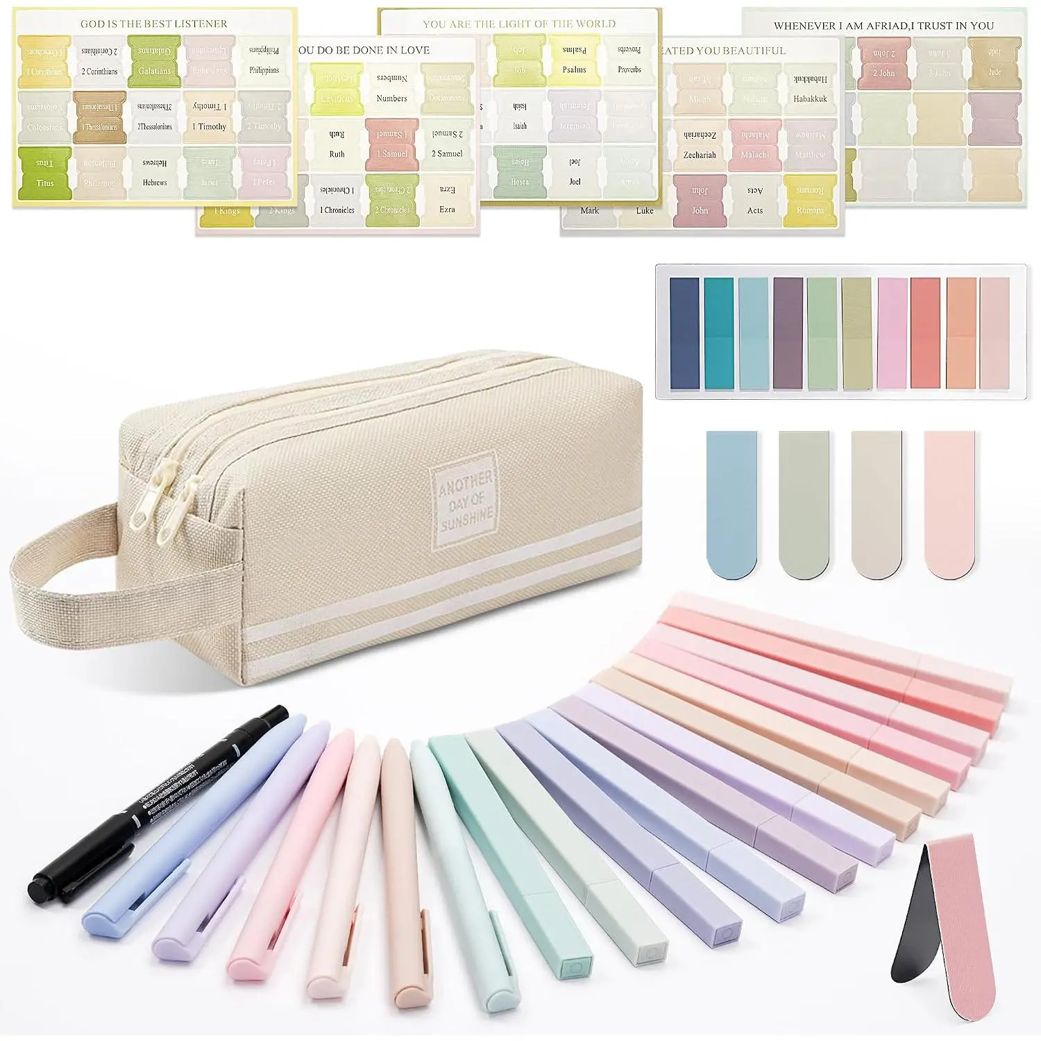Journaling Kit with No Bleed Highlighters & Pens, 75 Tabs, Study Supplies & Gifts for Women