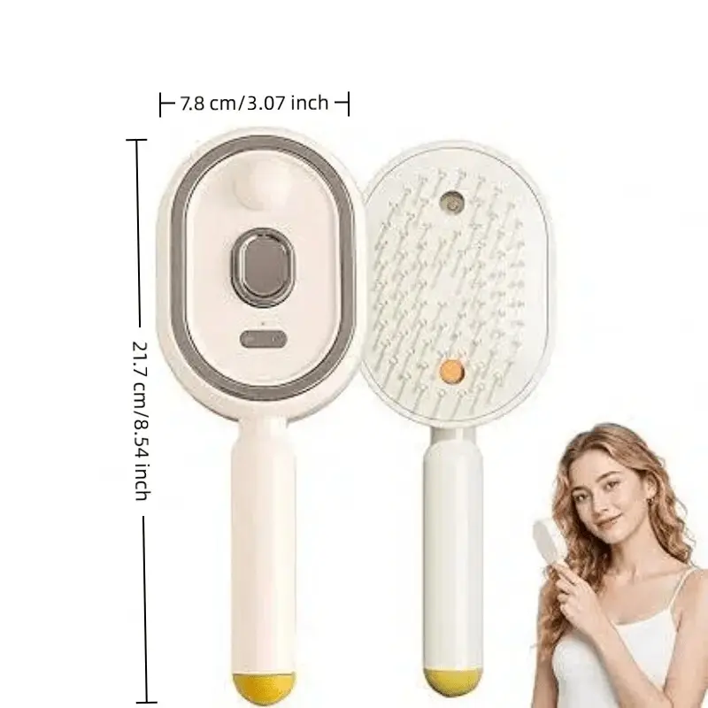 Portable Nano Spray Electric Massage Comb, One-Button Extendable Teeth, Soft Air Cushion Round Teeth, USB Rechargeable