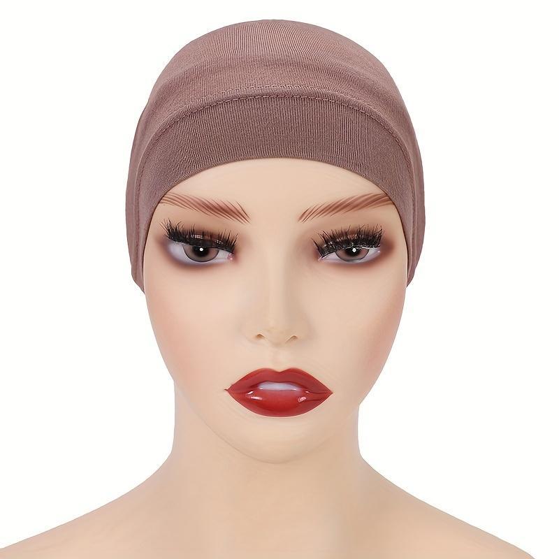 Women's Solid Anti-Slip Undercap Breathable Elastic Inner Hijab Cap for Ramadan Comfortable Fit