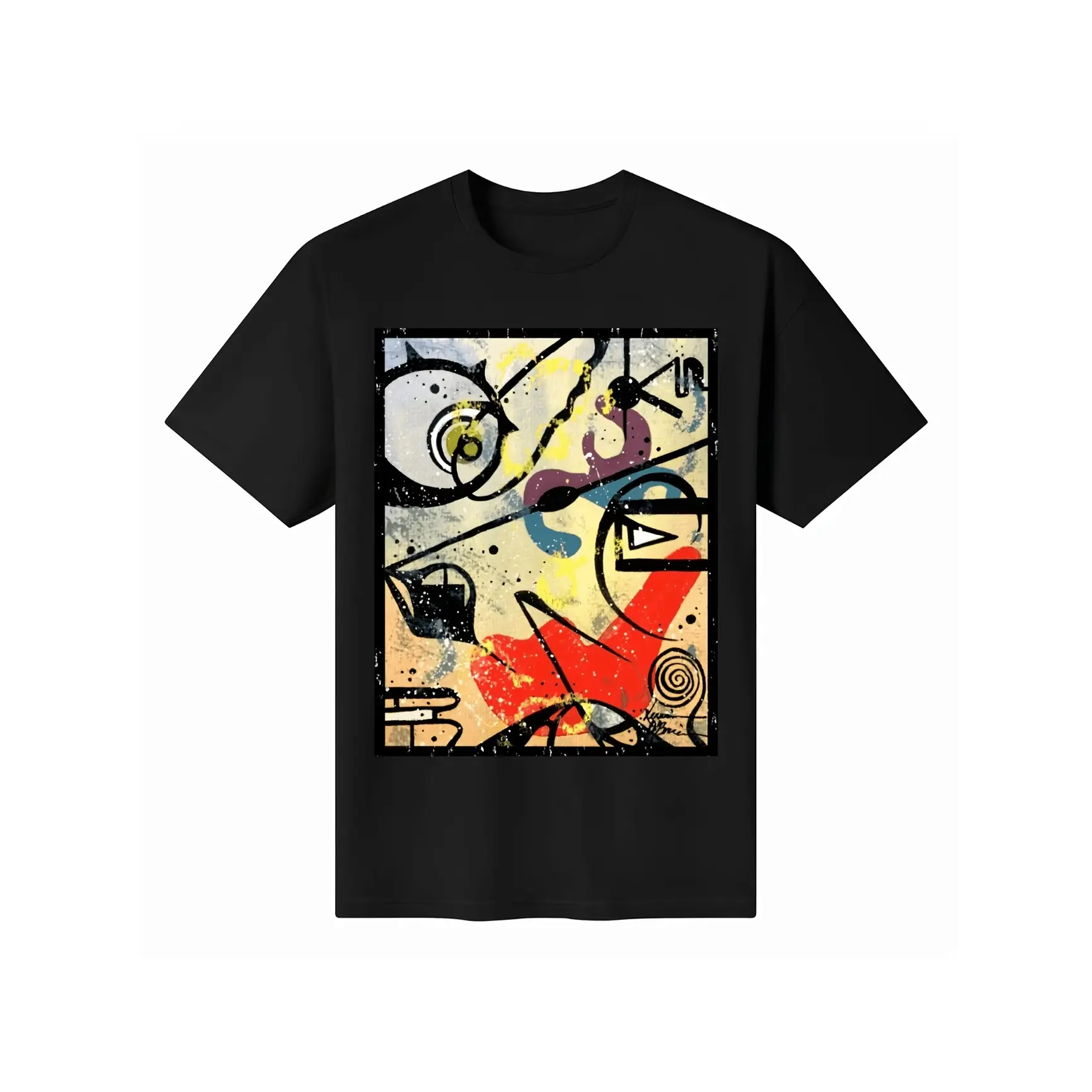 Abstract Geometric Art Graffiti Graphic Oversized Cotton T-Shirt,Vintage Art Comfort Fashion Outfit,Cute Unique Casual Tee,Best Valentine Gift For Him Her,Ideal Holiday Present For Artist Friends Lovers,Aesthetic Trendy Top