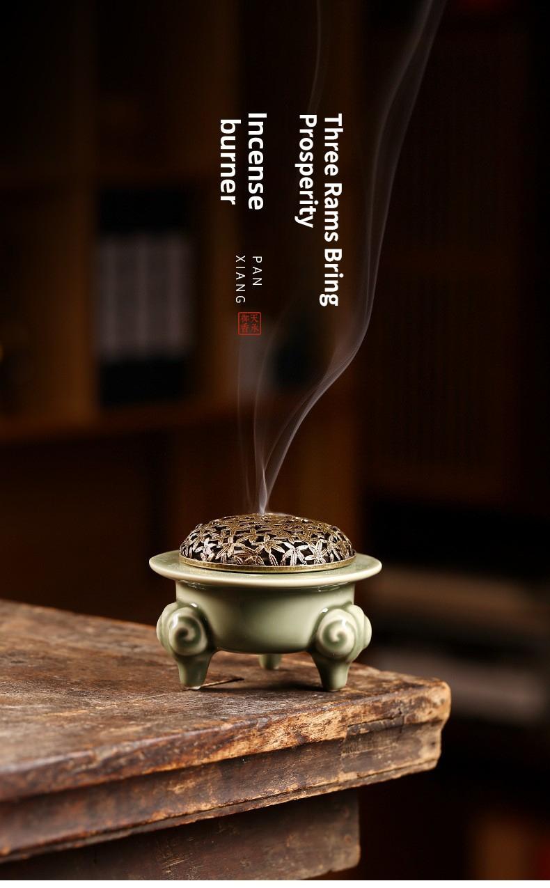 Sanyang kaitai Ceramic Incense Burner for Home Use with Incense Stick Holder Seal Mold for Coil Sandalwood & Agarwood Burner Tool
