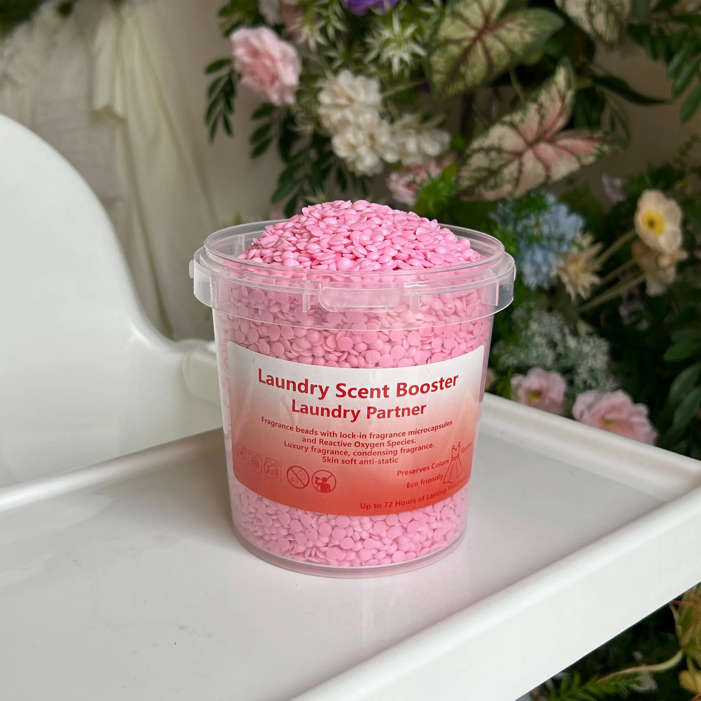 Laundry Scent Booster Beads - 900g Fresh Scent Beads, Pink Cherry Blossom Scent, for laundry, reduces static cling, long-lasting, keeps clothes fresh